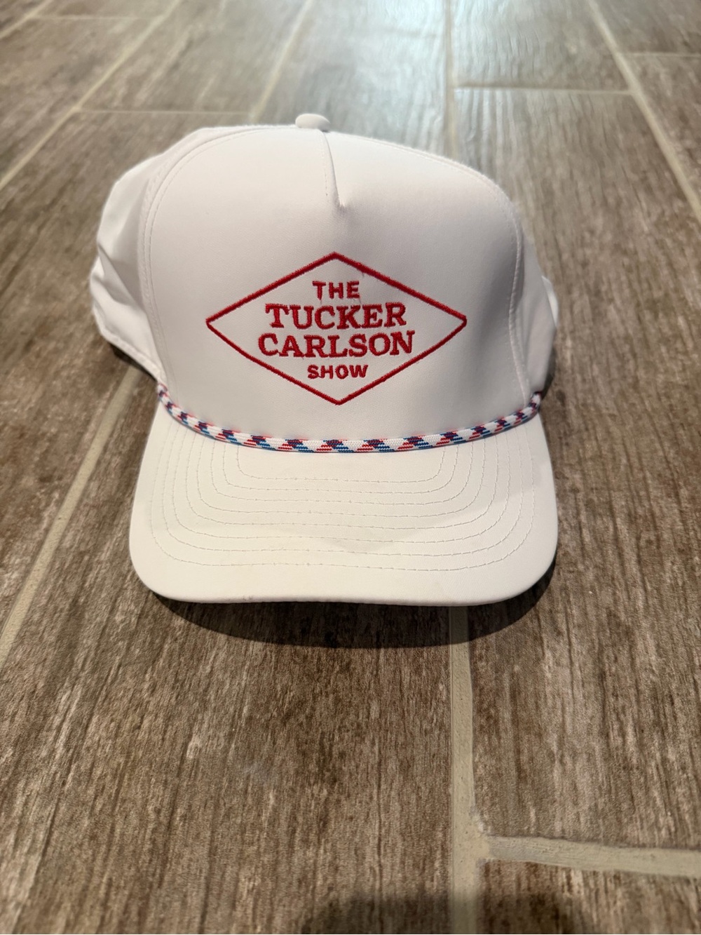 White Tucker Carlson Show snapback hat